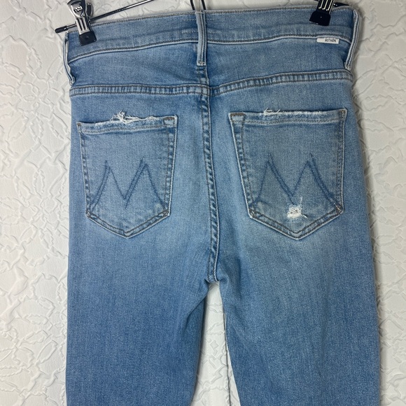 Mother the insider crop Step fray Distressed Light Blue Jeans - Picture 6 of 16
